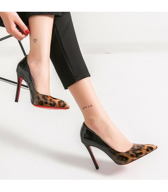 New Leopard Pointed High Heels For Women