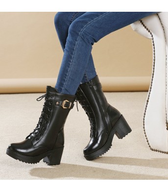 Leather Martin boots women cotton boots