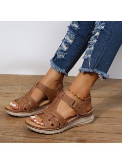 Roman Shoes Women Velcro Ankle Srap Sandals Summer Platform Sandals