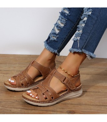 Roman Shoes Women Velcro Ankle Srap Sandals Summer Platform Sandals