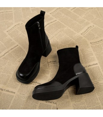 Thick Bottom Boots Chunky Heel Martin Boots Women