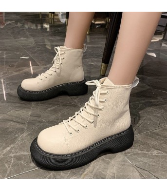 Fashion Lace-up Ankle Boots Women Thin Skinny Boots