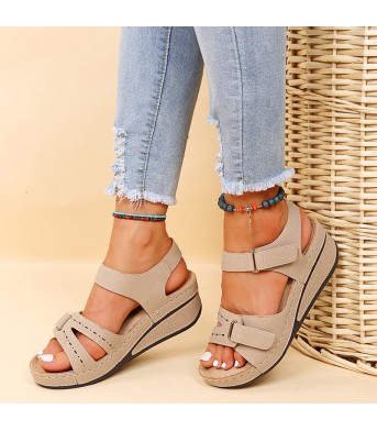 Wedge Sandals Summer Velcro Platform Shoes Women
